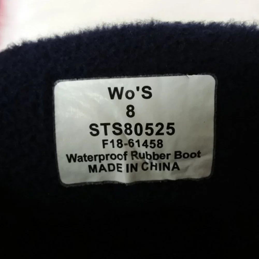 Sperry Waterproof Rubber Outdoor Rain Duck Boots Blue Gray 8